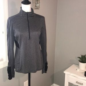 Danskin Now semi fitted half zip, gray/black, Sz M